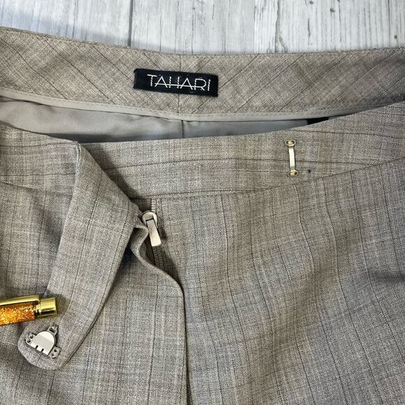 Tahari Wool Blend Wide Leg Lined Flowy Business Work Dress Pants 4 - Picture 3 of 12